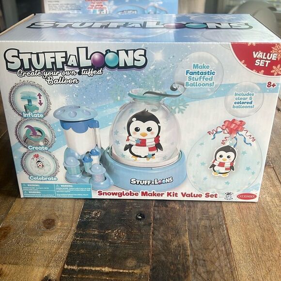 Other - STUFF-A-LOONS SNOWGLOBE MAKER KIT VALUE SET PENGUIN MAKE STUFFED BALLOONS SQUISH